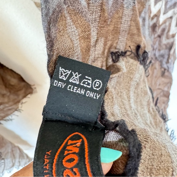 Missoni Cashmere Boho Earth Tone Chevron Striped Scarf - Picture 10 of 10